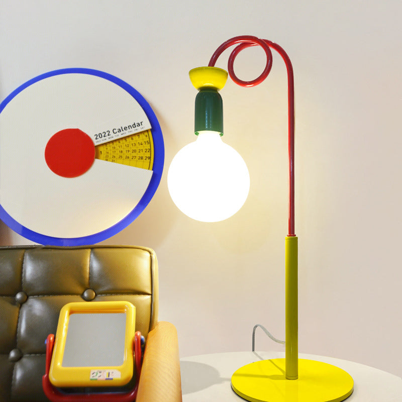 Colorblock Geometric Iron Spiral Table Lamp