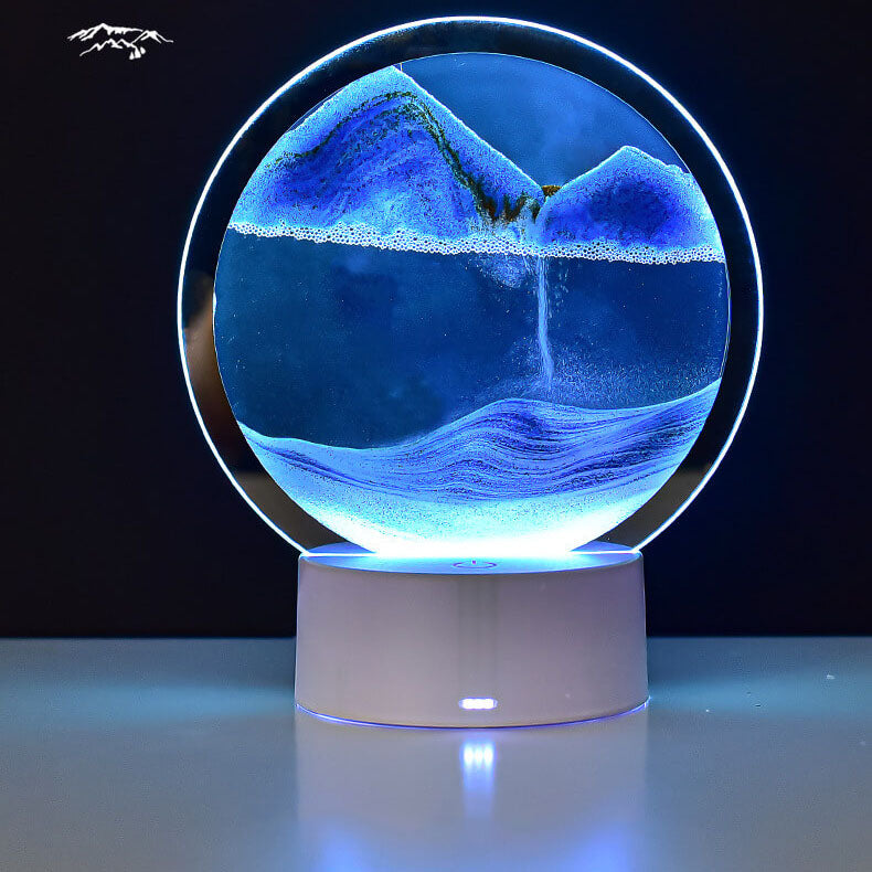 Round Hourglass Quicksand 3D Table Lamp