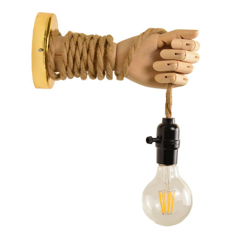 Hand Shape Arm Hemp Wall Lamp