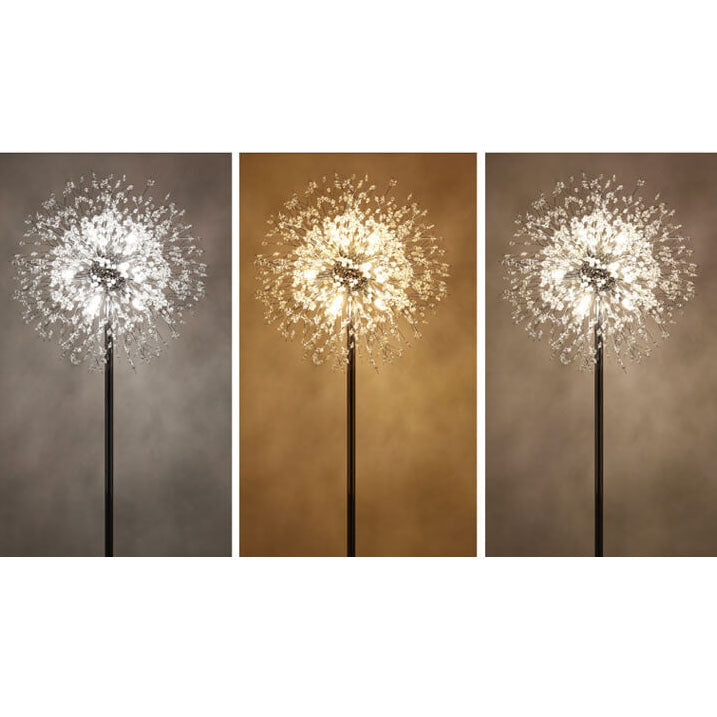 Dandelion Crystal Aluminum Marble 9-Light Floor Lamp