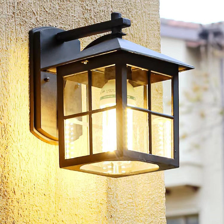 Aluminum Square Glass Patio Outdoor Light
