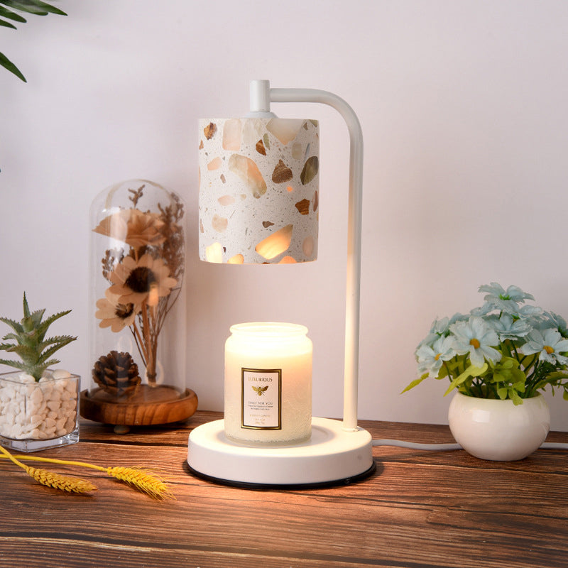 Cylindrical Disc Iron Stone Table Lamp
