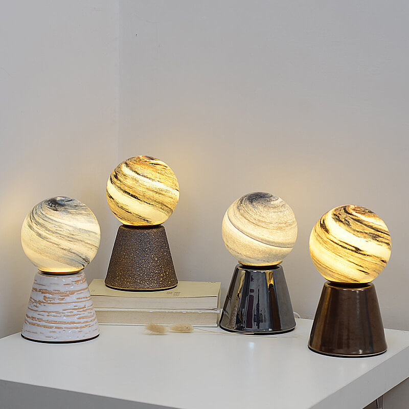 Orb Moon Ceramic Glass Table Lamp