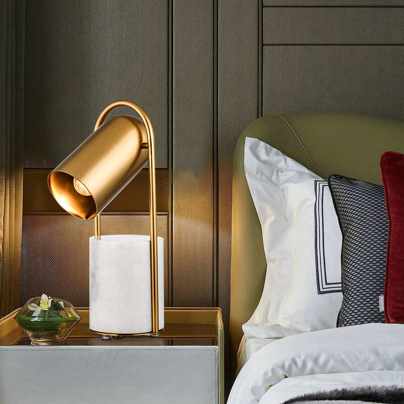 Cylinder Ring Hardware Marble Table Lamp