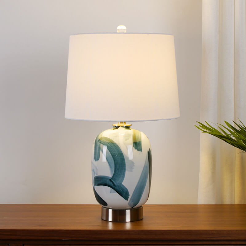 American Dome Fabric Ink Table Lamp