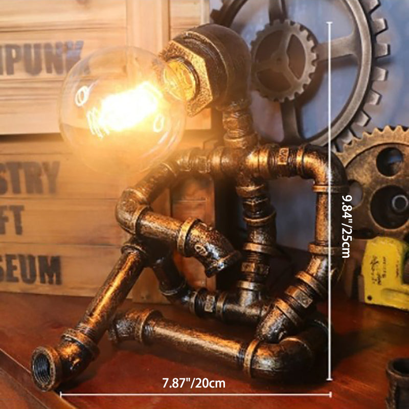 Plumbing Robot Iron Bedroom Table Lamp