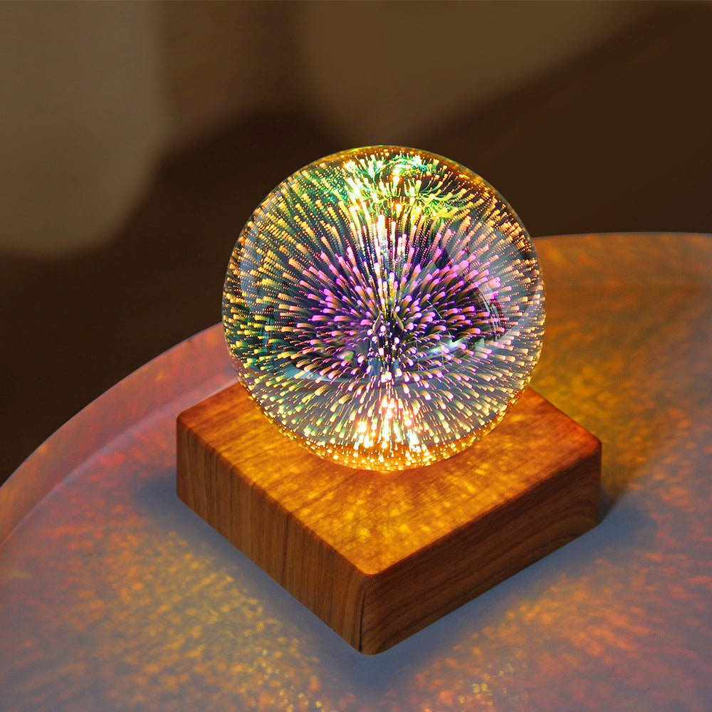 Colorful Glass Ball Plug-in Table Lamp