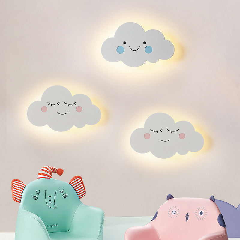 Cartoon Smiley Cloud Iron Wall Lamp