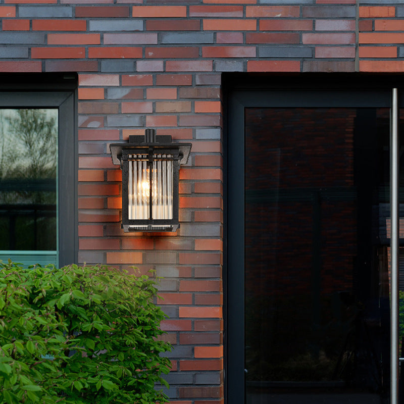 Aluminum Rectangular Frame Ribbed Outdoor Light