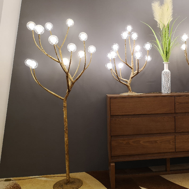 Branch Polymer Metal Glass 8-Light Table Lamp