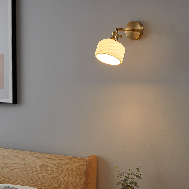Striped Ceramic Jar Wall Lamp