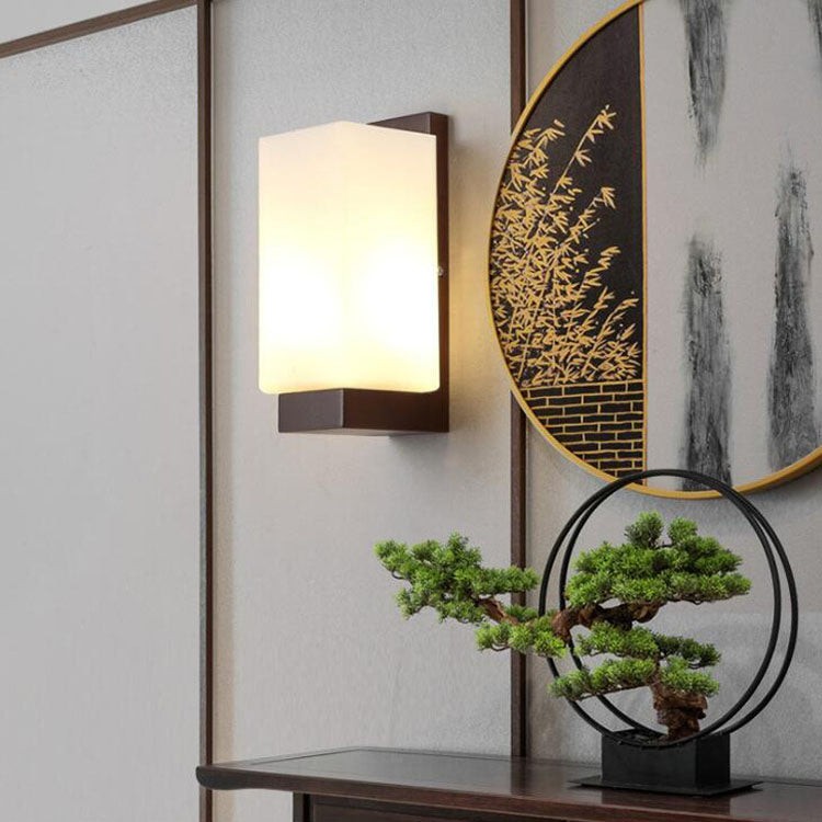 Antler Square Cylinder Wood Wall Lamp