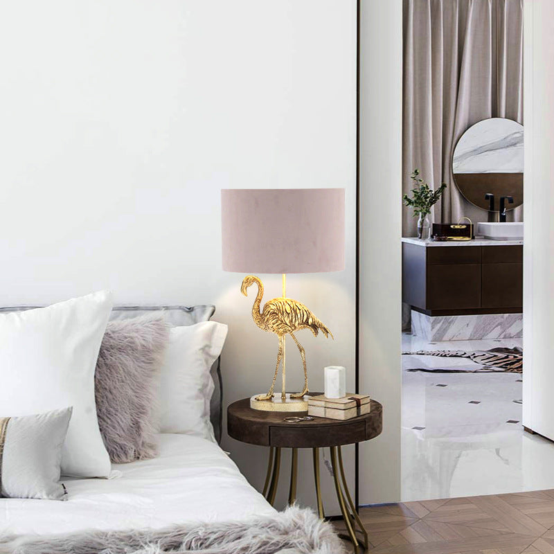 Flamingo Resin Fabric Table Lamp