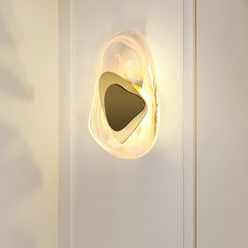 Irregular Oval Hardware Glass Wall Lamp