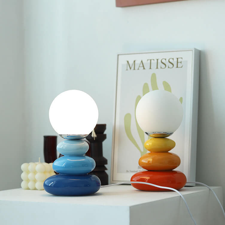 Pebble Ceramic Glass Table Lamp