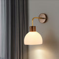 Walnut Striped Glass Dome Wall Lamp