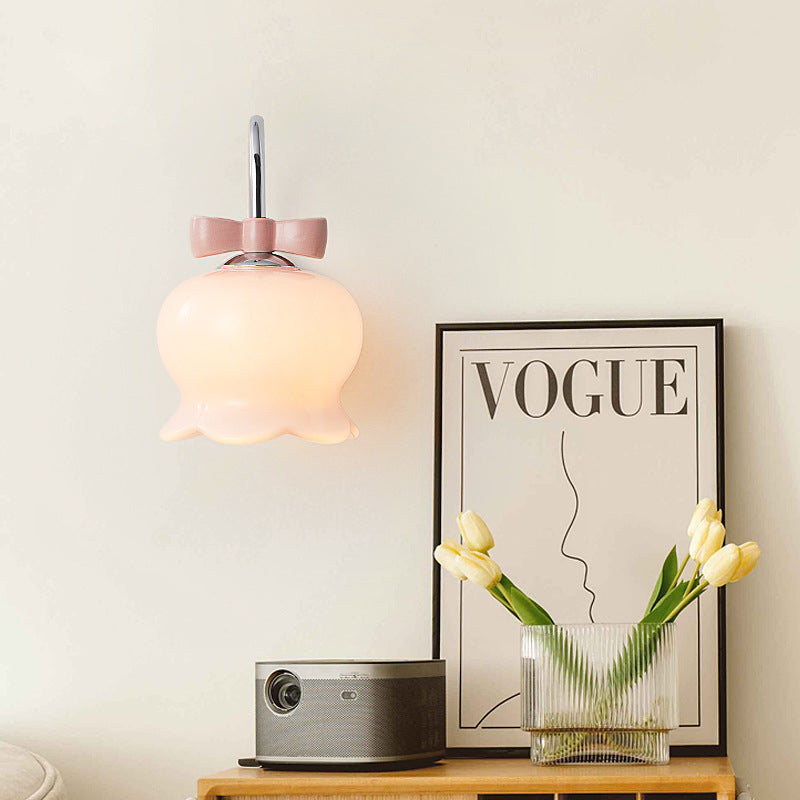 Cream Bell Orchid Flower Wall Lamp