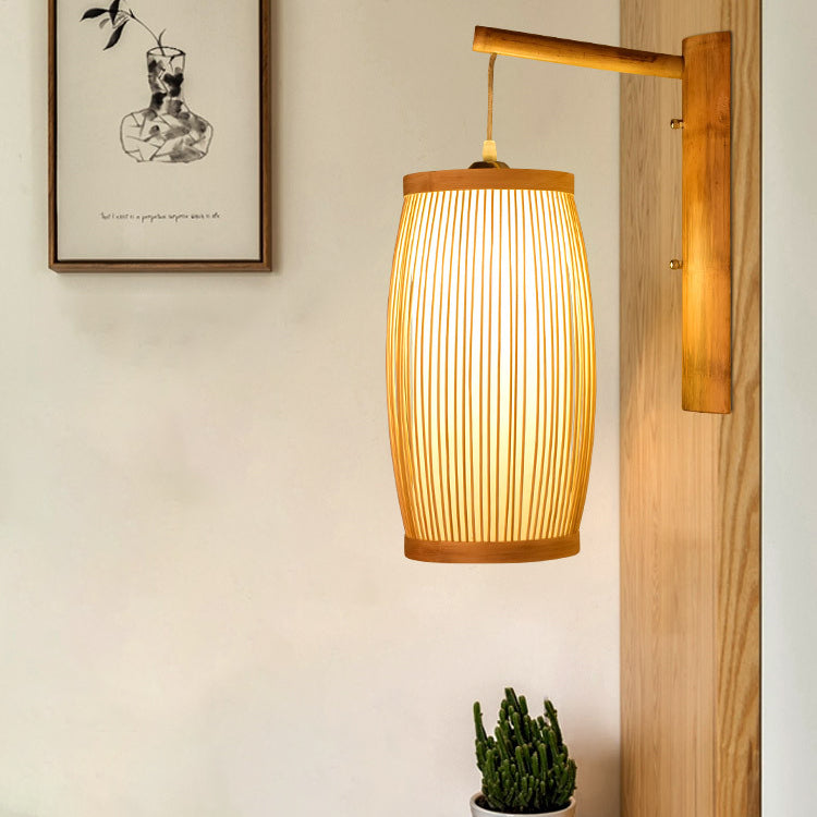 Cubic Bamboo Living Room Wall Lamp