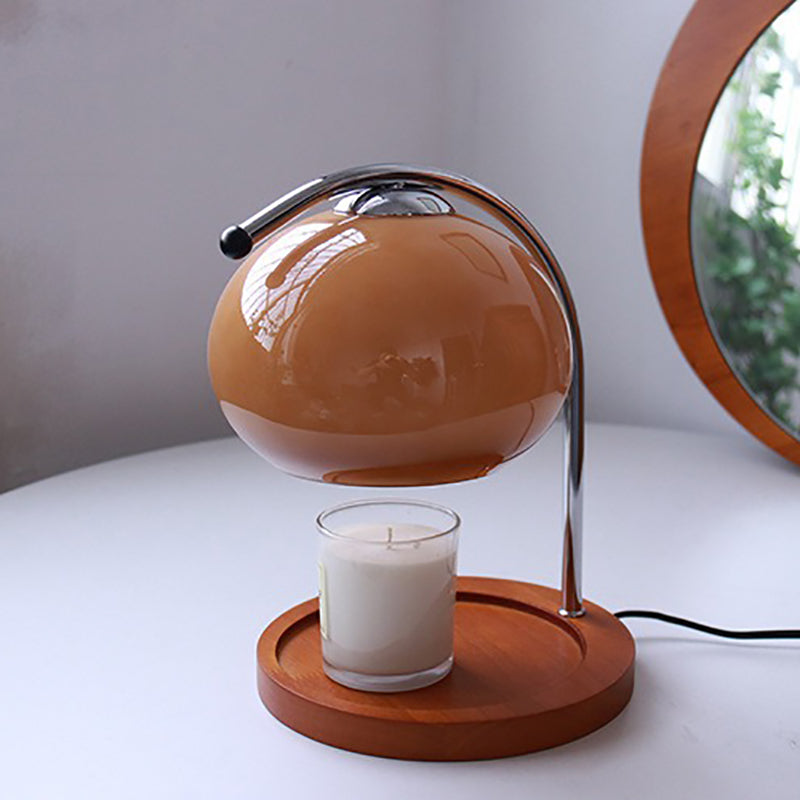 Oval Solid Wood Iron Table Lamp
