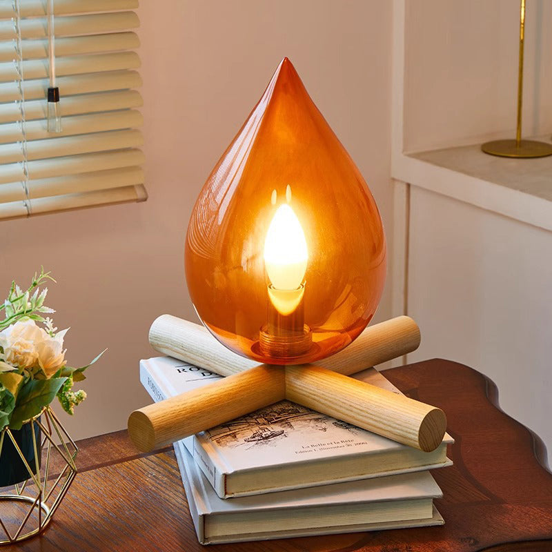 Flame Fire Pile Solid Table Lamp