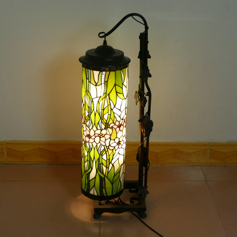 Column Iron Glass Living 2-Light Floor Lamp