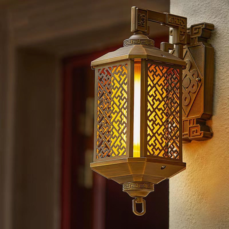 Brushed Aluminum House Pagoda Outdoor Light