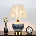 Round Ceramic Hardware Fabric Table Lamp