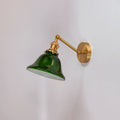 Green Glass Brass Wall Lamp