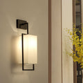 Square Fabric Iron Frame Wall Lamp