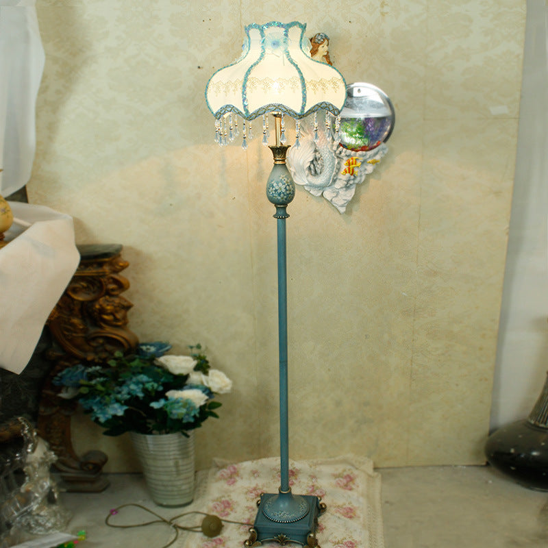 Stained Resin Fabric Flower Floor Lamp