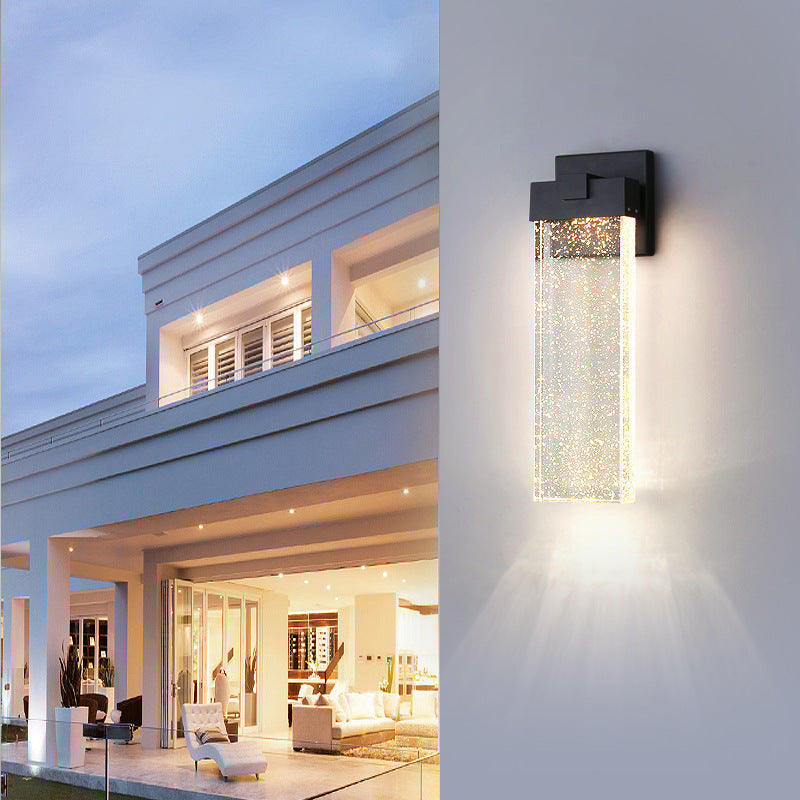 Aluminum Crystal Rectangular Patio Outdoor Light