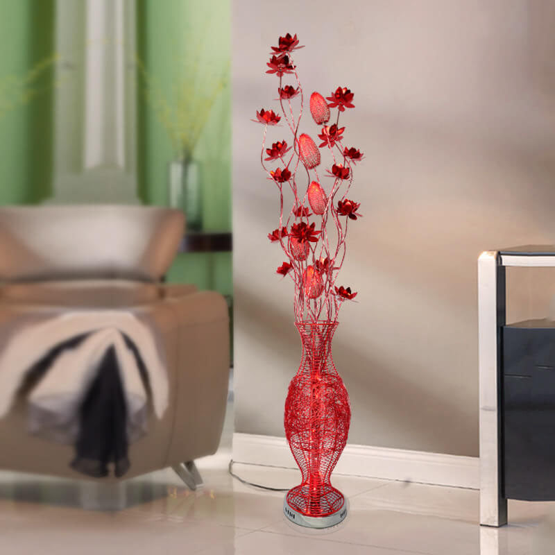 European Style Vase Flower Floor Lamp