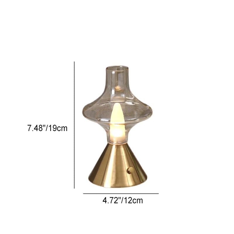 Glass Spinner Gyroscope Metal Table Lamp