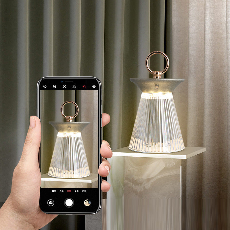 Iron Acrylic Semi-Conical Portable Table Lamp