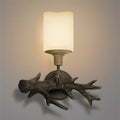 Antler Resin Glass Cylinder Wall Lamp