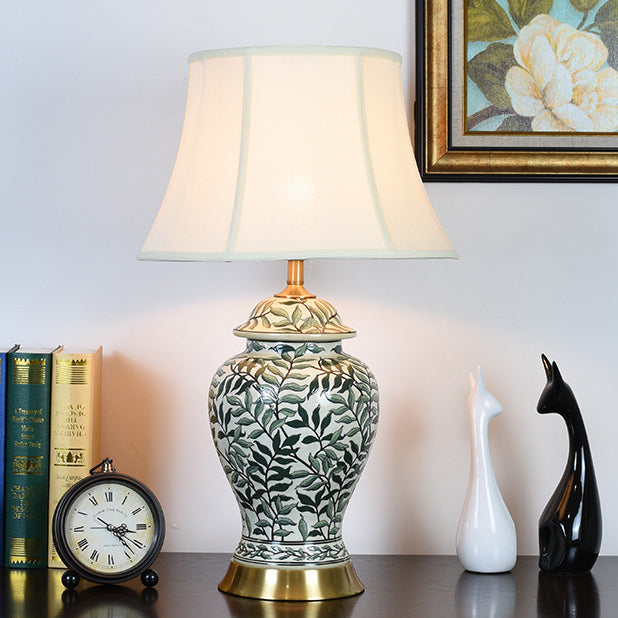 Lotus Leaves Pattern Ceramic Table Lamp