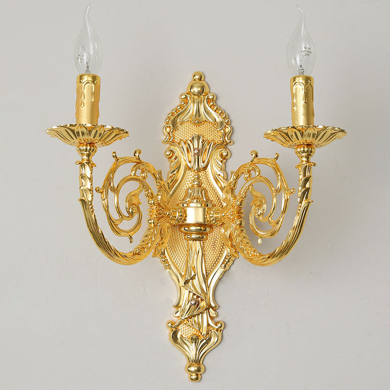 Candelabra Carved Zinc Alloy 2-Light Wall Lamp