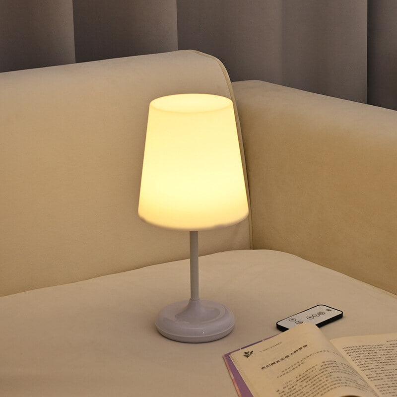 Pure White Mushroom Remote Table Lamp