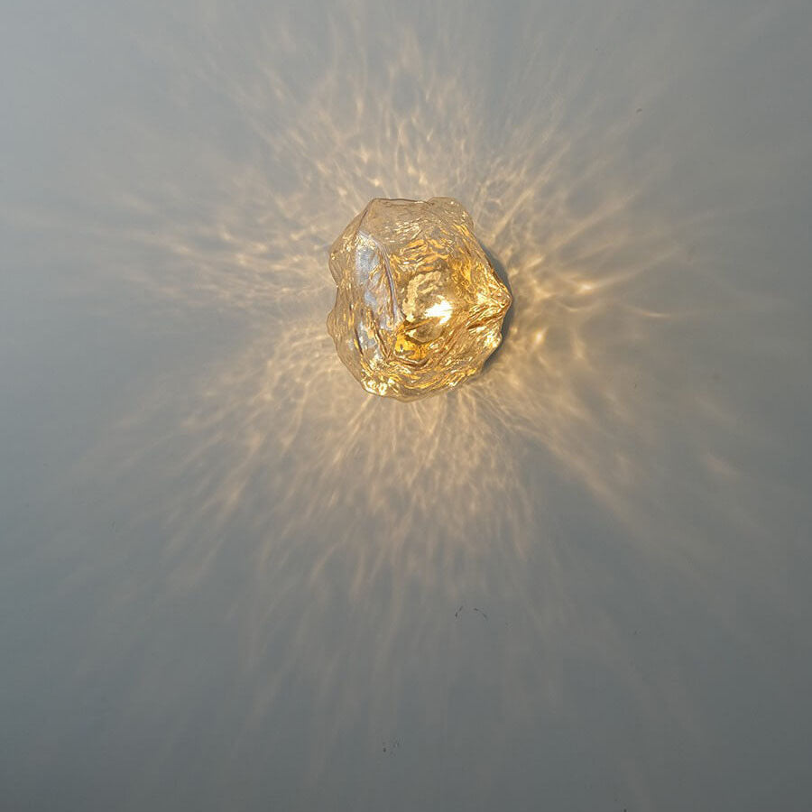 Stone Shape Hardware Glass Wall Lamp