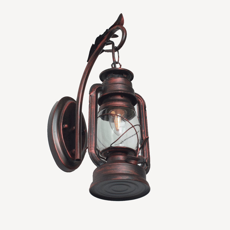 Iron Glass Cylinder Kerosene Wall Lamp