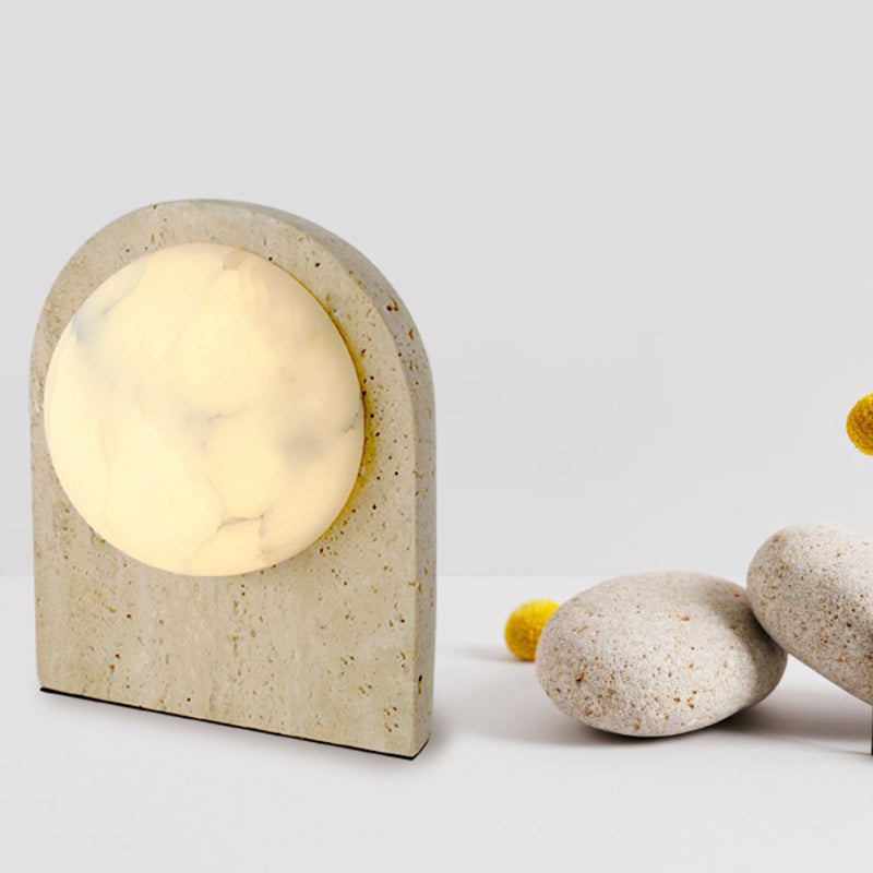 Oval Stone Living Room Table Lamp