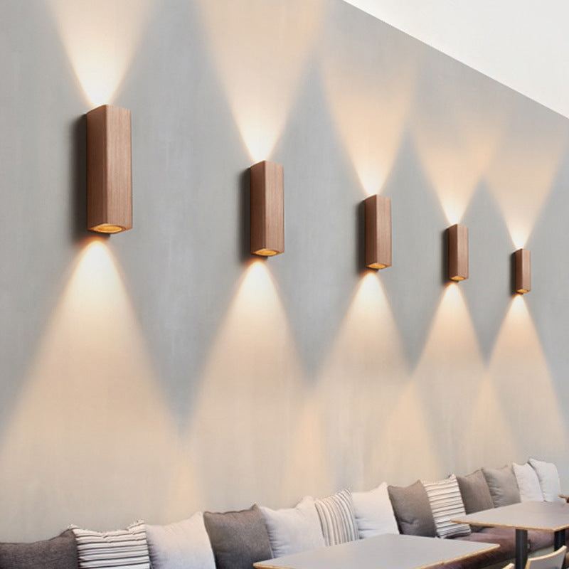 Brushed Aluminum Rectangular Column Wall Lamp