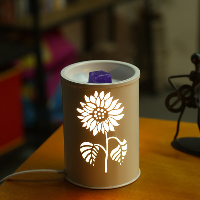 Cylindrical Flower Plastic Aromatherapy Table Lamp