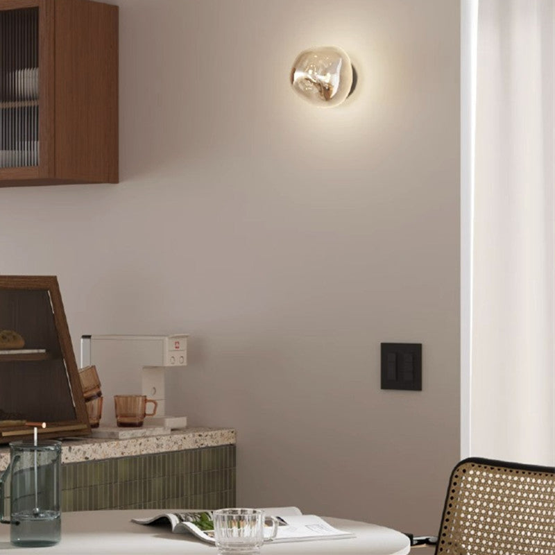 Irregular Spherical Electroplated Glass Wall Lamp