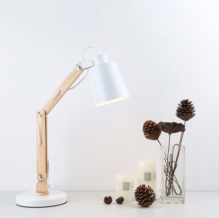 Classical Collapsible Wooden Iron Table Lamp