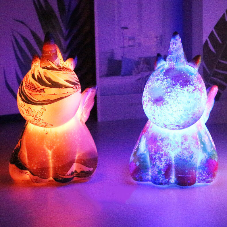 Unicorn Painted 3D Printed Table Lamp