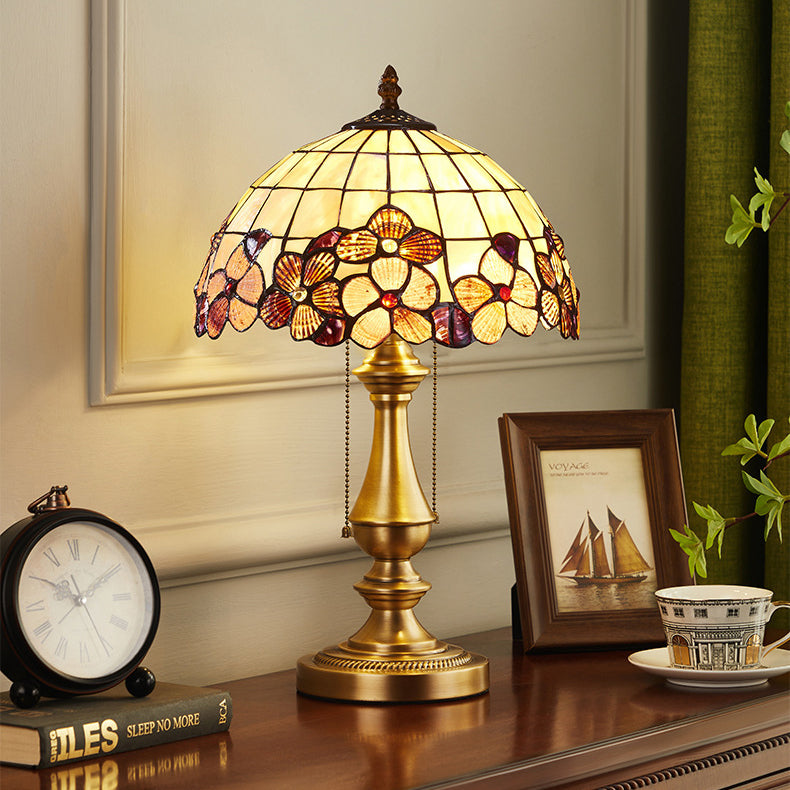 Shell Stained Glass Full Table Lamp