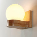 Solid Wood Ball 1/2 Wall Lamp