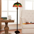 Tiffany Vintage Roses Stained 2-Light Floor Lamp