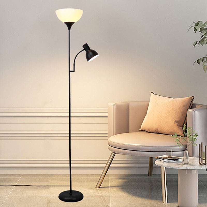 Half Circle Iron Living 2-Light Floor Lamp